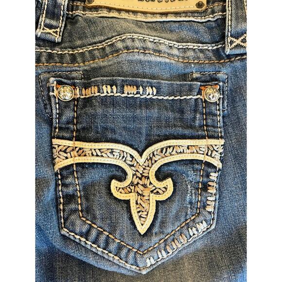 Rock Revival Angela Capri Jeans Women 26 Embellished Western Cowgirl Y2K Stitch - Picture 13 of 15